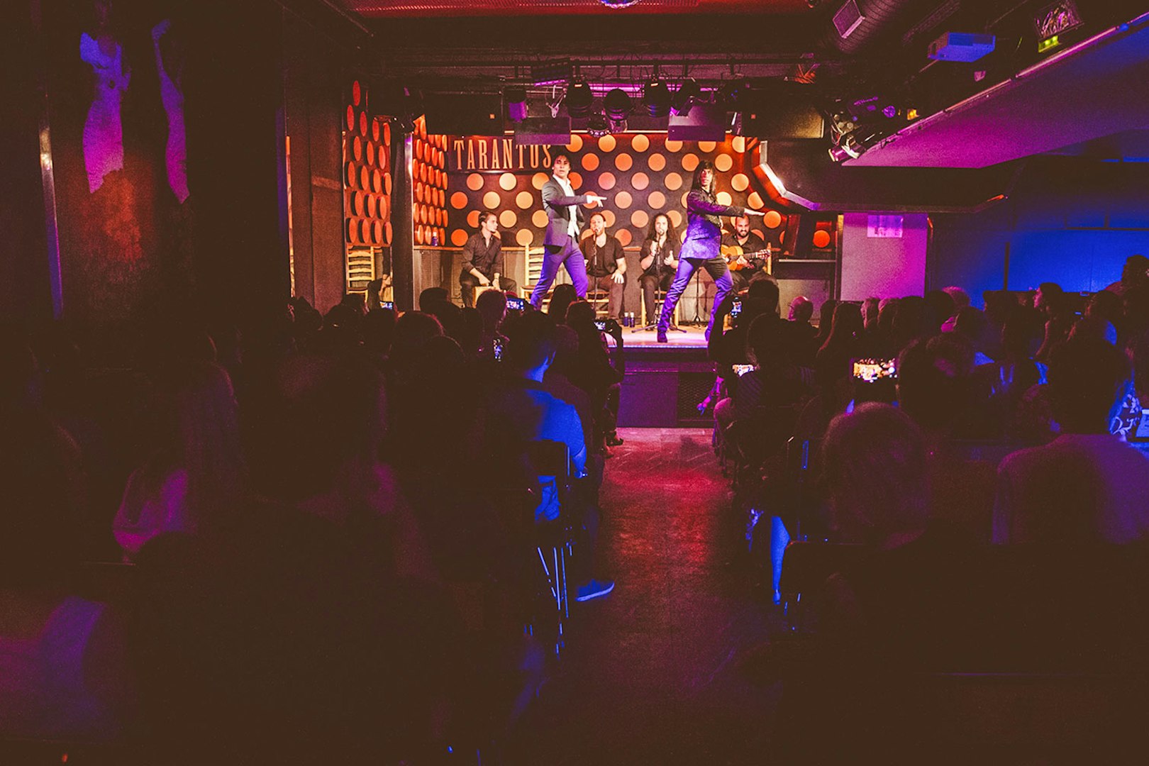 Audience watching a flamenco performance at Los Tarantos in Barcelona.
