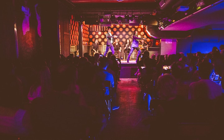 Audience watching a flamenco performance at Los Tarantos in Barcelona.