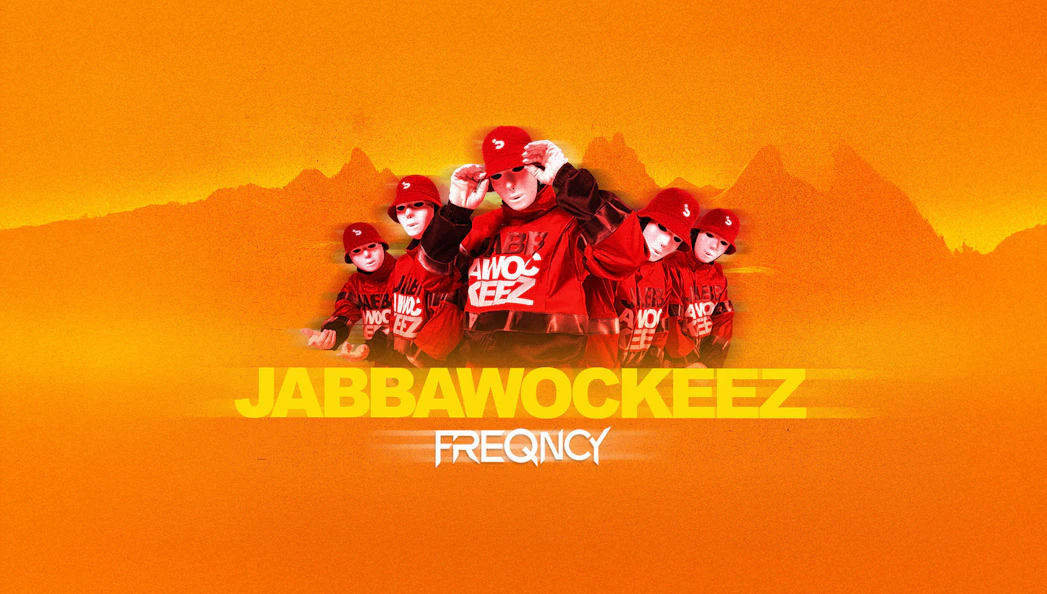 Jabbawockeez dancers in red outfits and masks, Vegas show promotion.