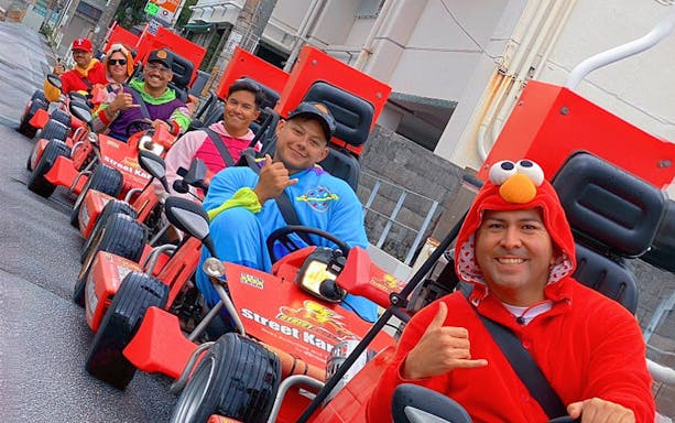 okinawa street-legal go-kart guided tour with costume rental and photos-2