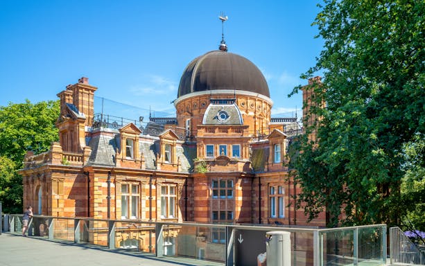 Royal Observatory Greenwich with its iconic dome and historic architecture.
