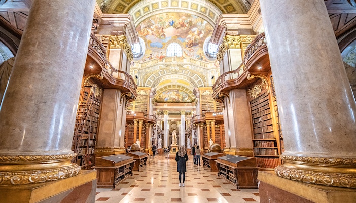 Interior of Austrian National Library in Vienna
