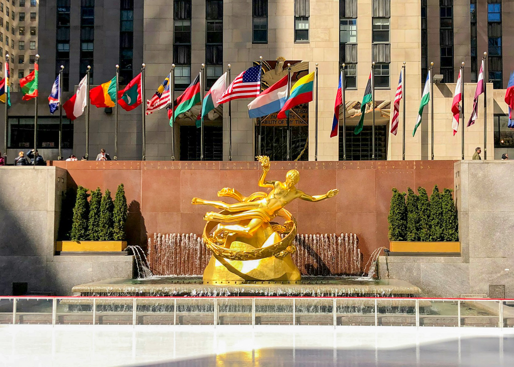 Prometheus statue at Rockefeller Plaza, New York City.