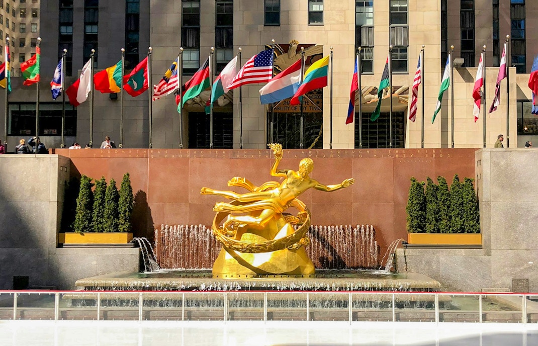 Prometheus statue at Rockefeller Plaza, New York City.
