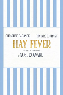 Poster for Hay Fever by Noël Coward, featuring actors, West End production.