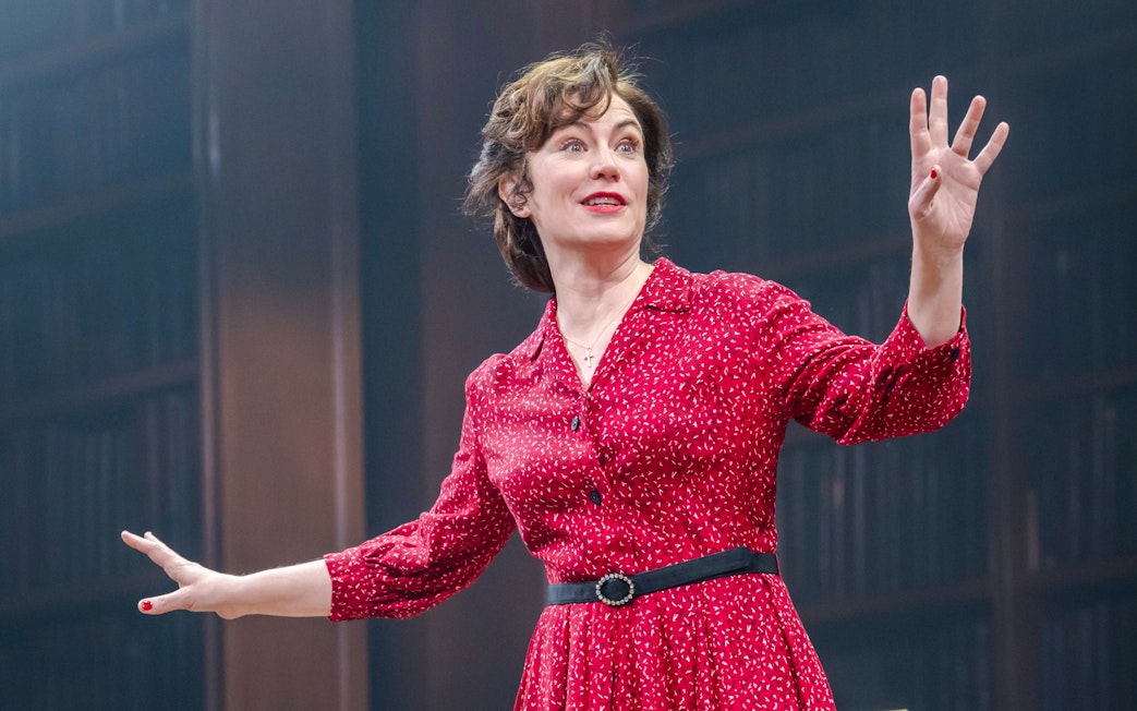 Performer in Shadowlands stage show, West End, gesturing expressively.