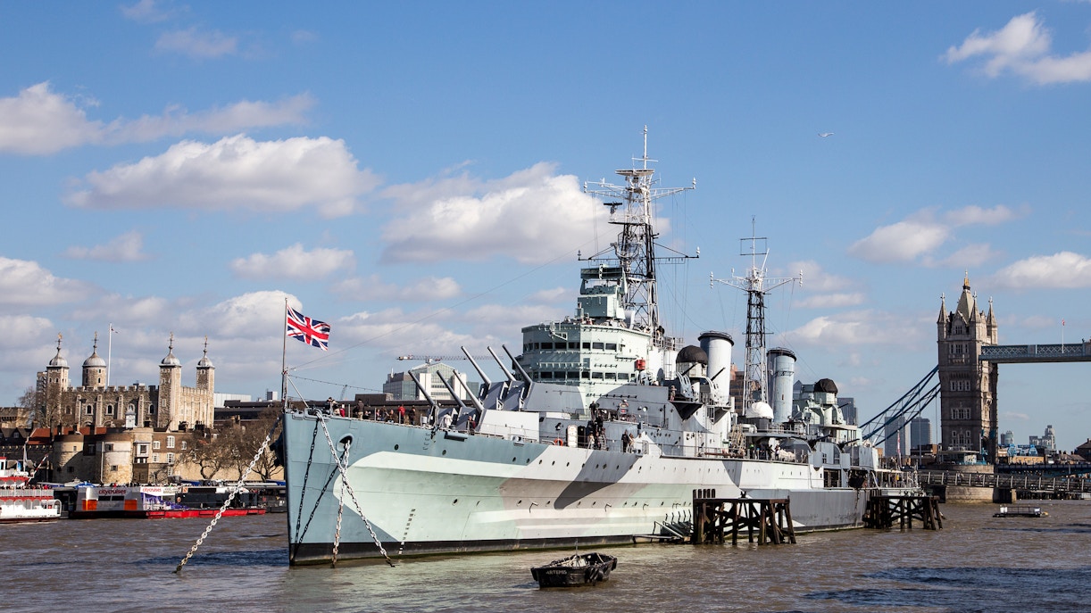 HMS Belfast on Thames river