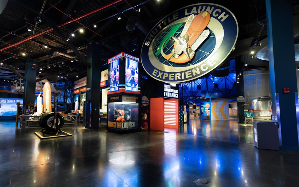 Shuttle Launch Experience entrance at Space Shuttle Atlantis tour.
