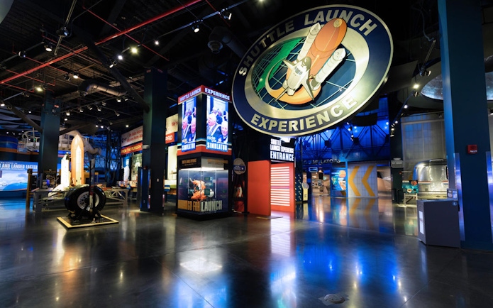 Shuttle Launch Experience entrance at Space Shuttle Atlantis tour.