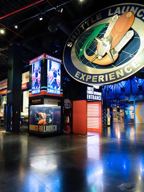 Shuttle Launch Experience entrance at Space Shuttle Atlantis tour.