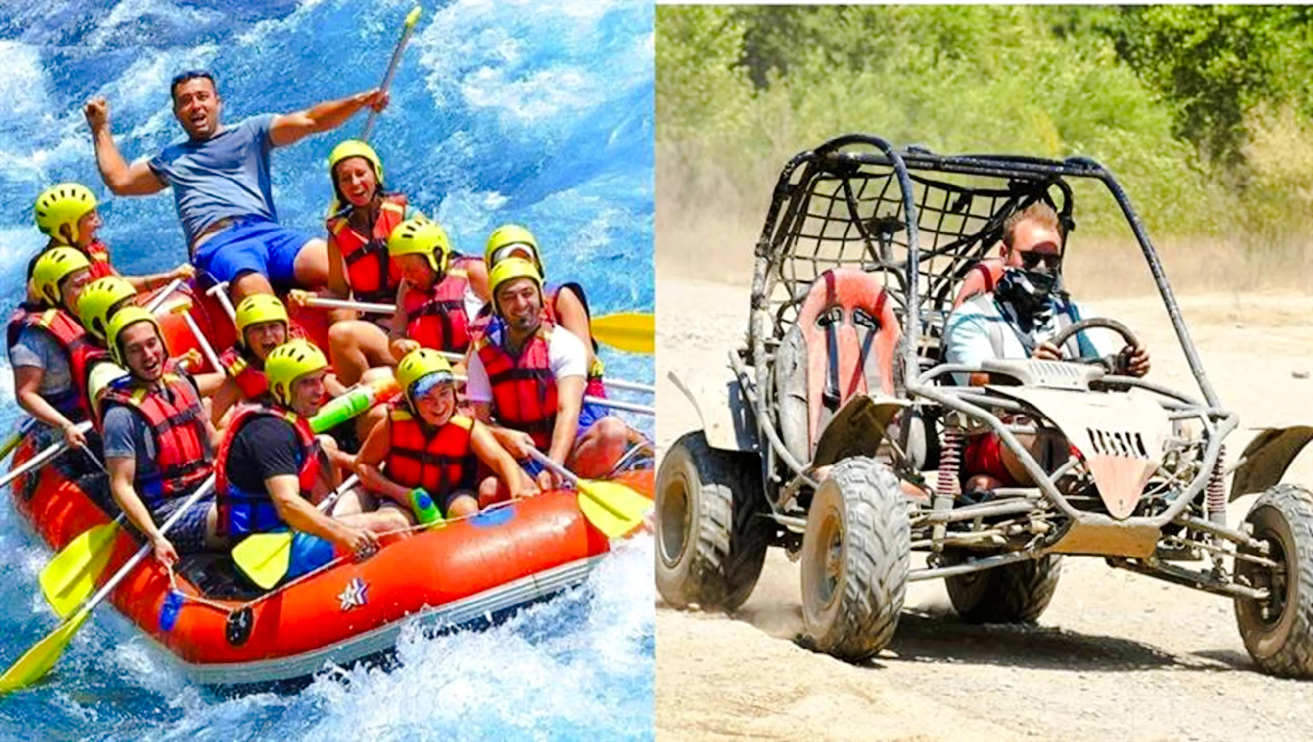 alanya: white-water rafting, buggy safari, zipline and monster truck combo tour-1