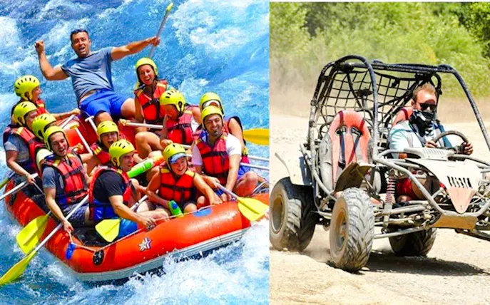 alanya: white-water rafting, buggy safari, zipline and monster truck combo tour-1