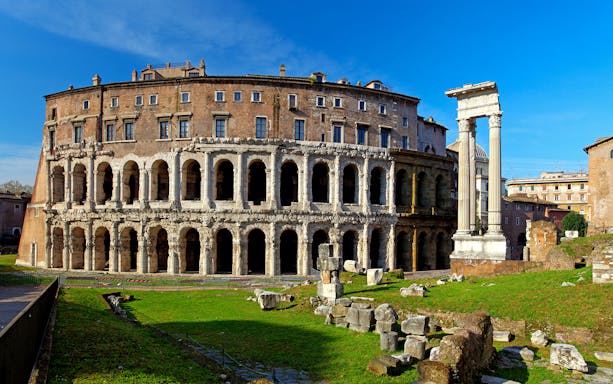 Teatro di Marcello ruins on Roman Empire Guided Walking Tour in Rome.