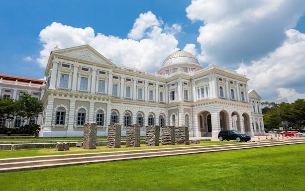 National Museum of Singapore exterior with neoclassical architecture.