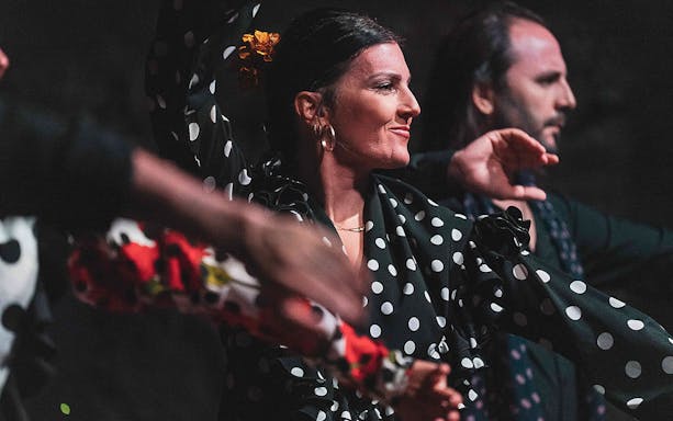 Flamenco dancers performing at Palau Dalmases, Barcelona.