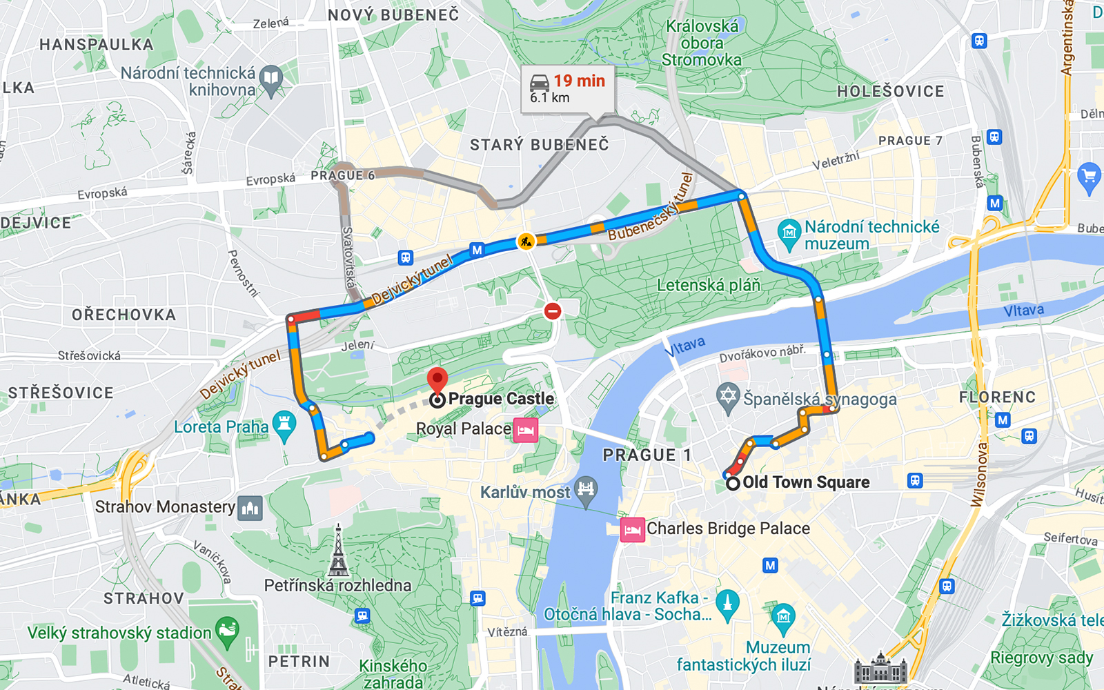 Getting to Prague Castle by Car