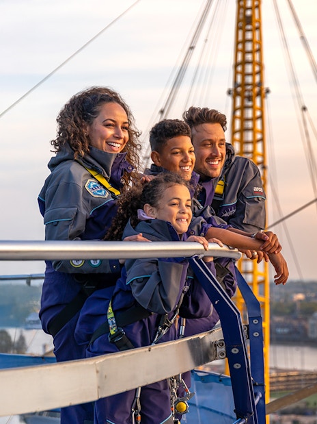 Guests enjoying the view from the O2 at sunset in London.