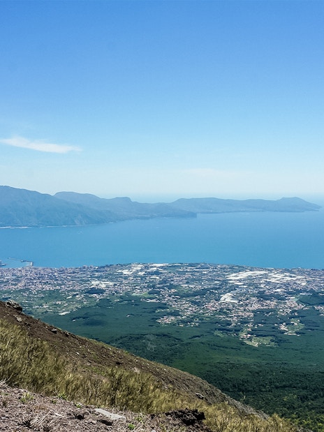 View of Naples and the Bay of Naples from Mount Vesuvius hike.