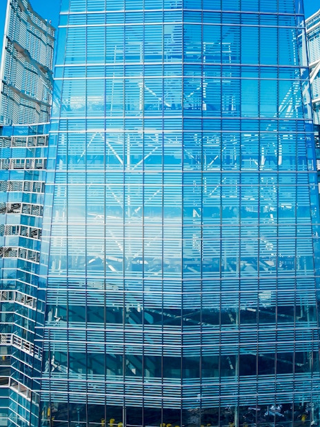 Costanera Sky skyscraper with Santiago cityscape and Andes mountains in the background, Chile.