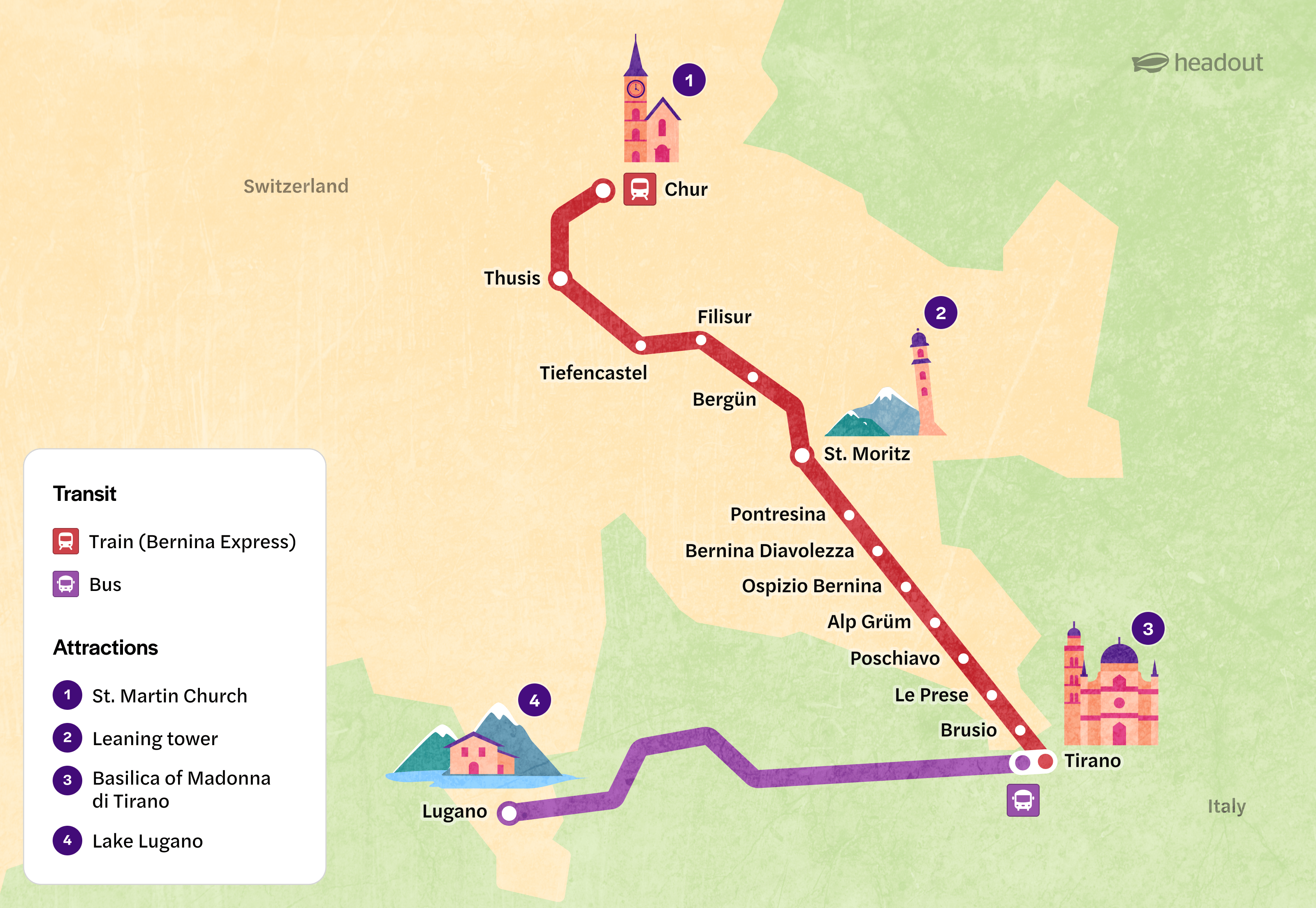 Bernina Express Route Map