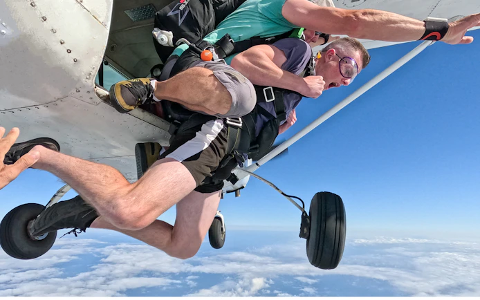 Tandem skydive from plane over Shellharbour, Sydney at 15,000ft.