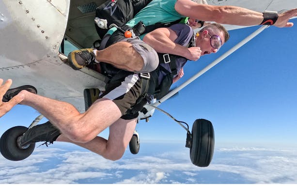 Tandem skydive from plane over Shellharbour, Sydney at 15,000ft.