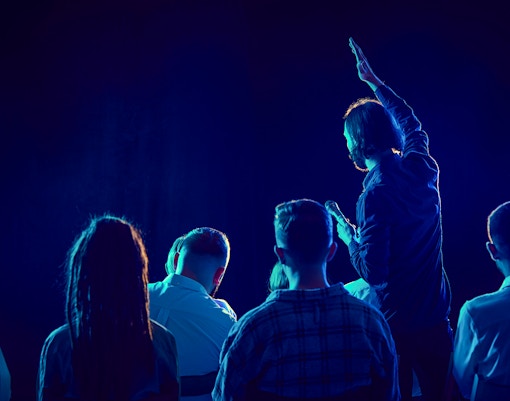 Audience at Filmmakers panel Q&A session, Harry Potter London Studios.