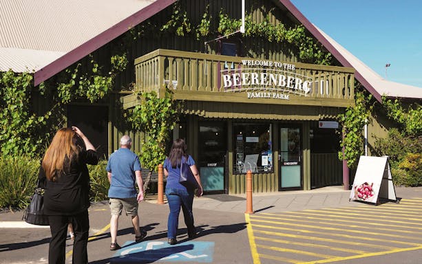 Visitors entering Beerenberg Family Farm in Hahndorf, part of Barossa and Hahndorf Highlights tour.