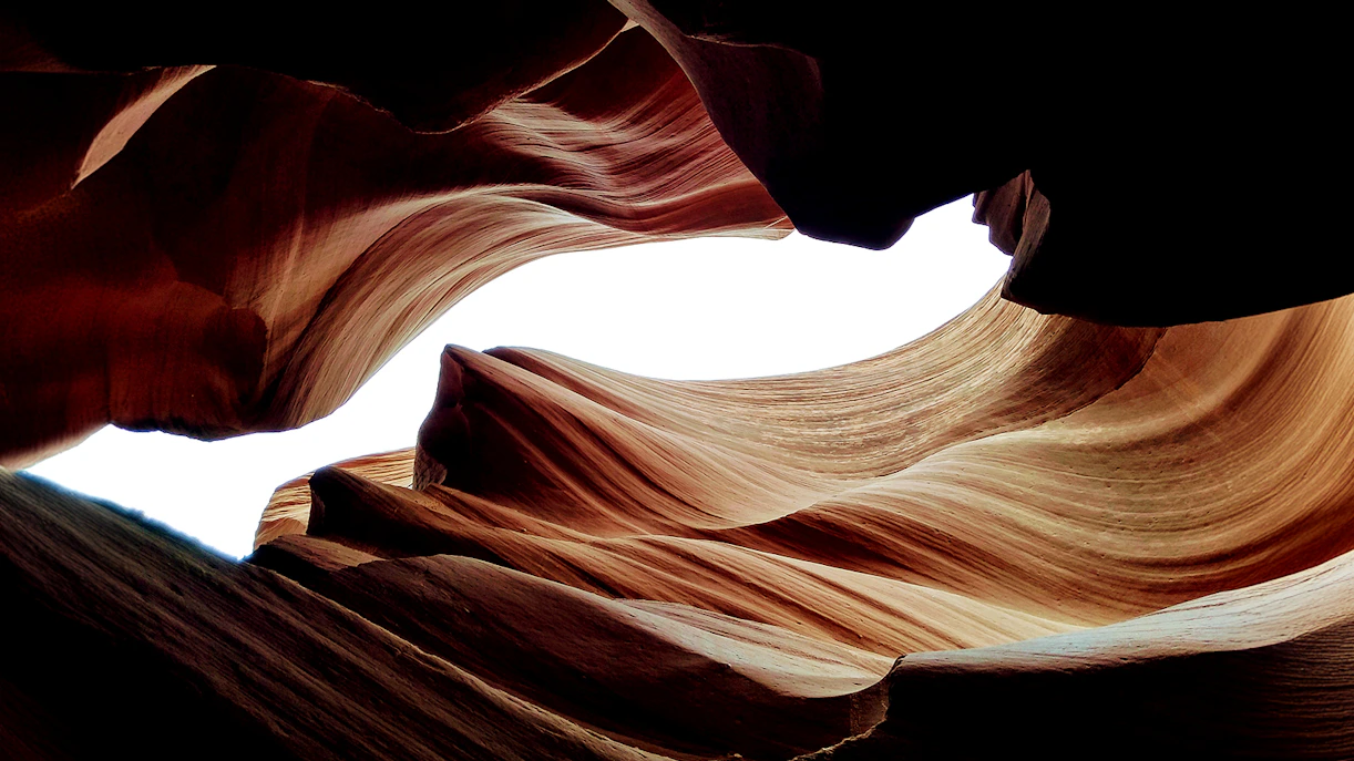 Lower Antelope Canyon's swirling sandstone formations in Arizona.