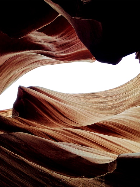 Lower Antelope Canyon's swirling sandstone formations in Arizona.