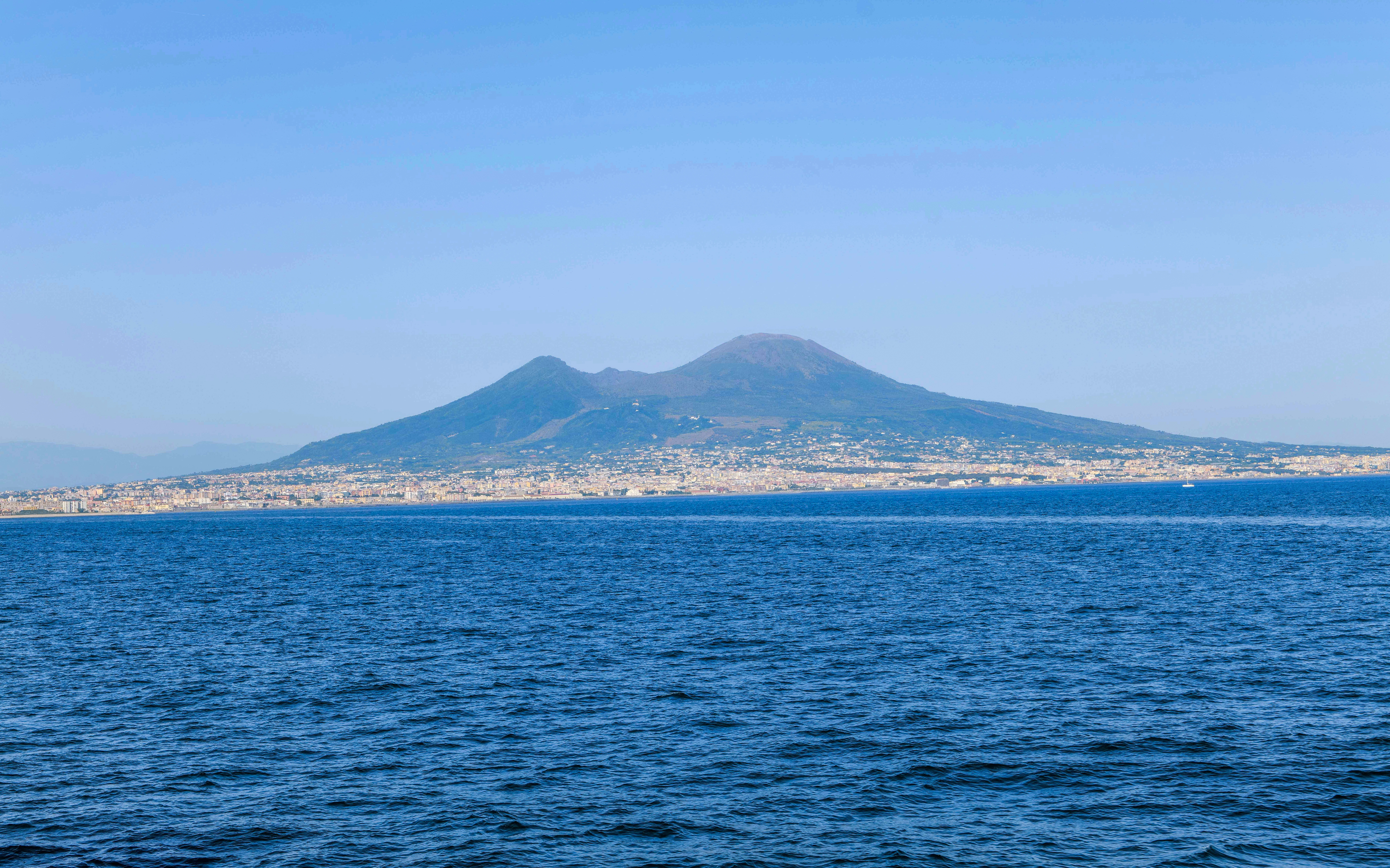 Mount Vesuvius overlooking the Bay of Naples, Italy.