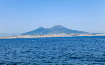 Mount Vesuvius overlooking the Bay of Naples, Italy.