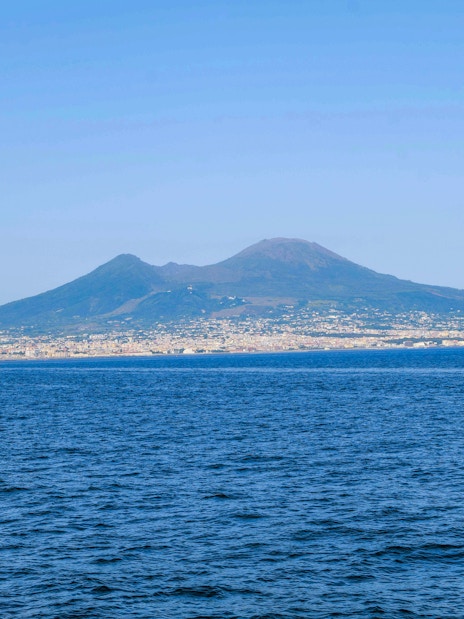 Mount Vesuvius overlooking the Bay of Naples, Italy.