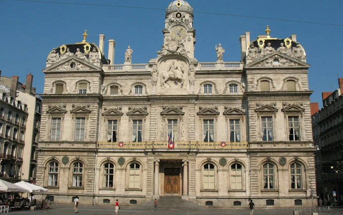 Lyon City Hall facade in Old Town, part of self-guided exploration game.