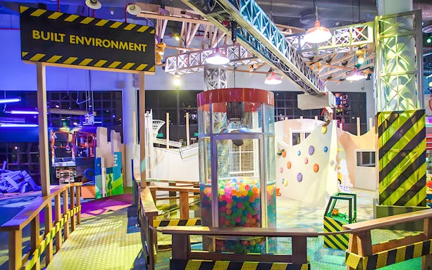Interactive exhibit at Science Centre & KidsSTOP with colorful play area and educational displays.