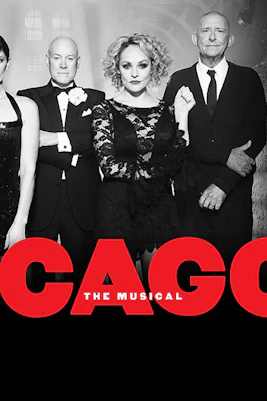 Cast of "Chicago: The Musical" in formal attire.