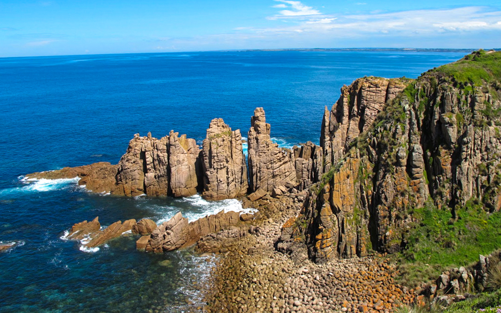 Aerial view of the Pinnacles in Woolamai Bay, Phillip Island