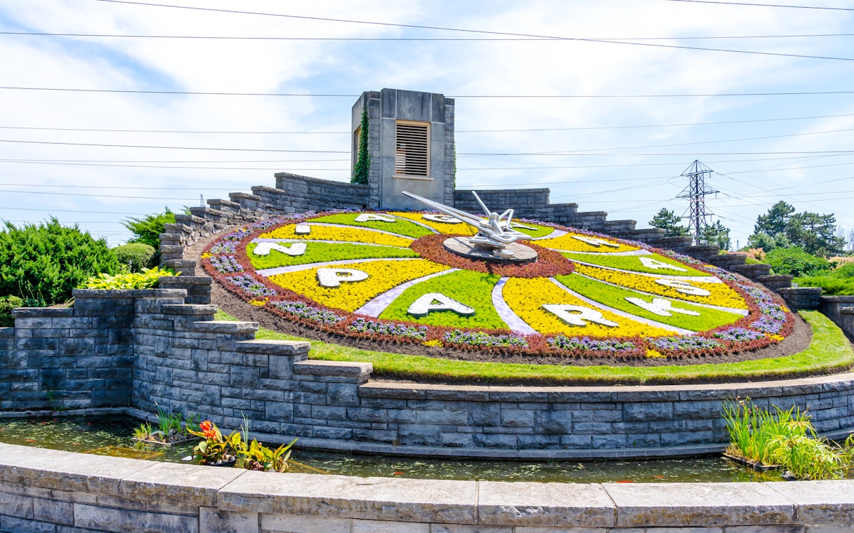 Floral Clock on Niagara Parkway near Niagara Parks Botanical Gardens, Niagara Falls.