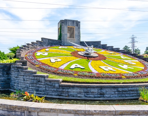 Floral Clock on Niagara Parkway near Niagara Parks Botanical Gardens, Niagara Falls.