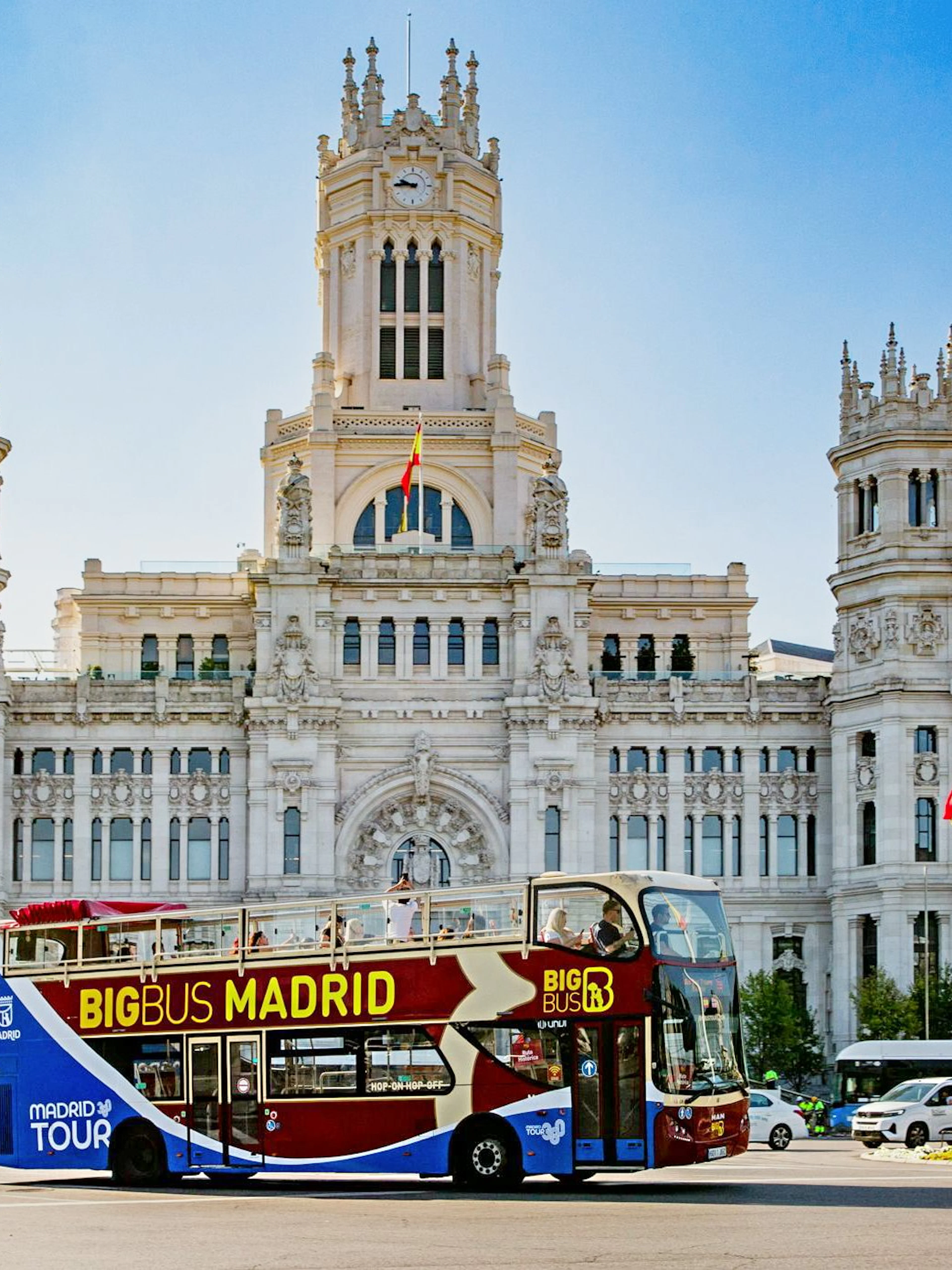 Big Bus Madrid in front of Palacio de Cibeles, Madrid.