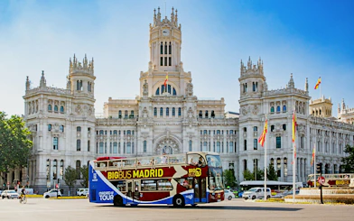 Big Bus Madrid in front of Palacio de Cibeles, Madrid.
