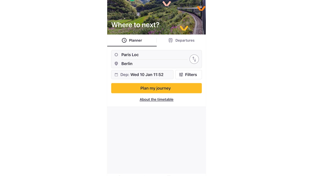 Add your journey - Eurail Pass planner