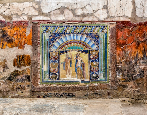 Mosaic of Neptune and Amphitrite in the House of Neptune and Amphitrite, Herculaneum.