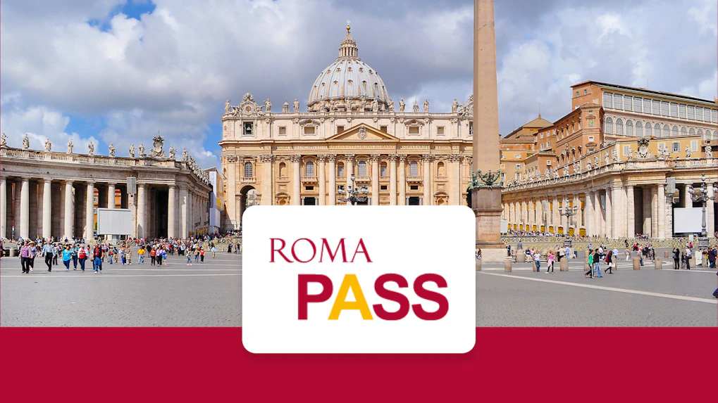 St. Peter's Square with Basilica and obelisk, Rome, Italy, featuring Roma Pass.