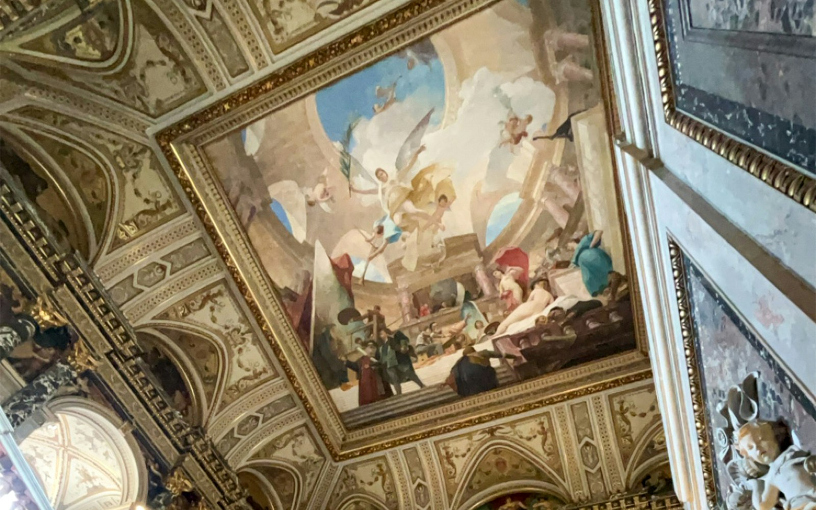 Klimt’s frescoes on the grand staircase