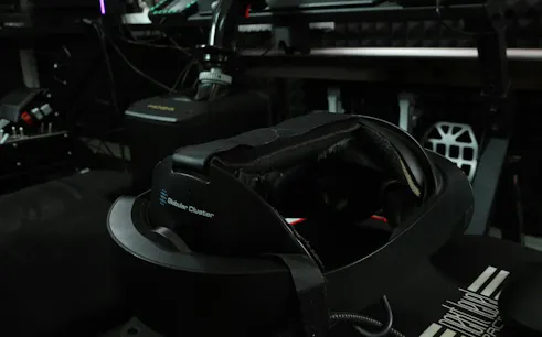 Flight simulation headset at SIMPRO Academy in Phuket.