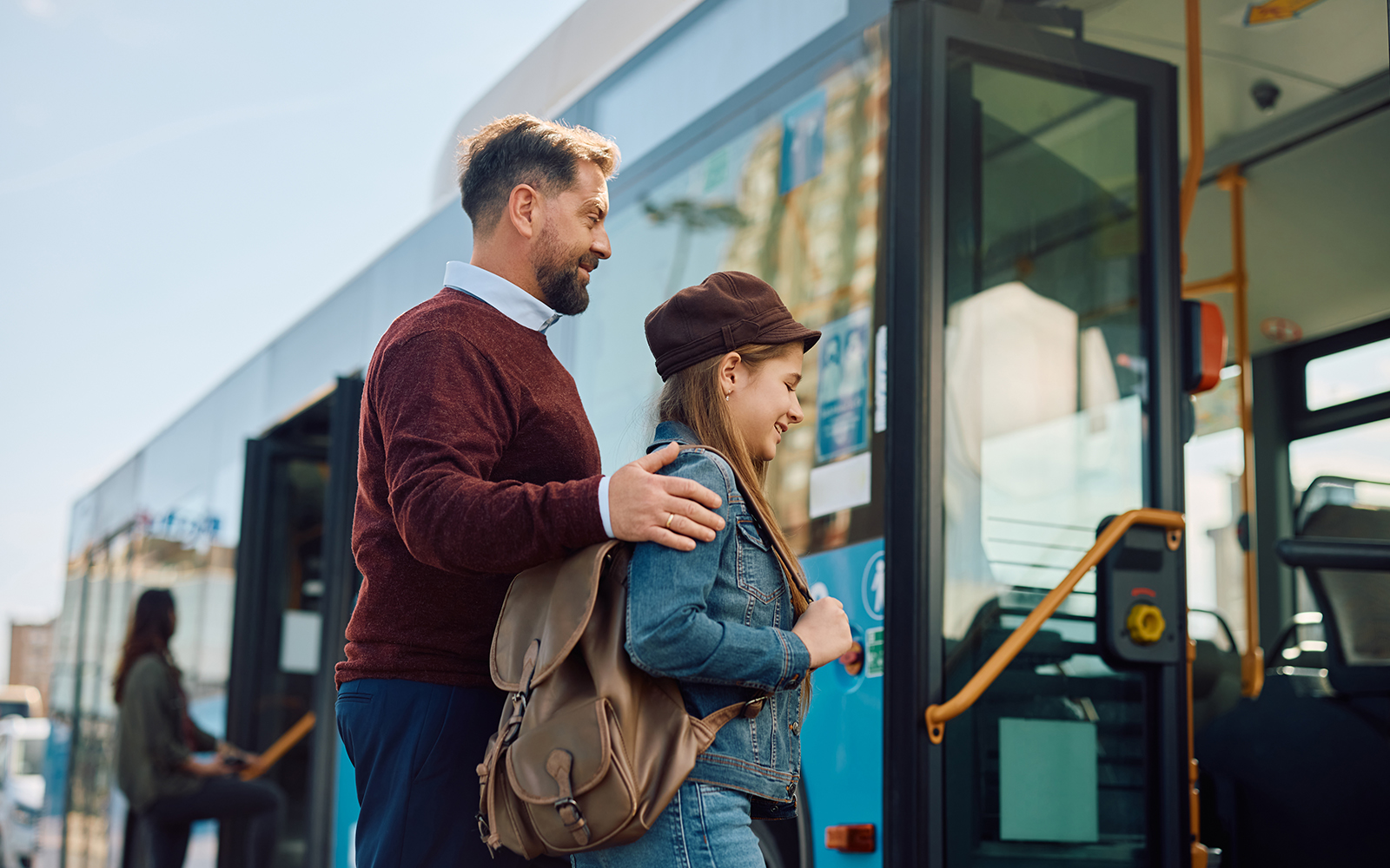 Family taking a bus to reach Dream World
