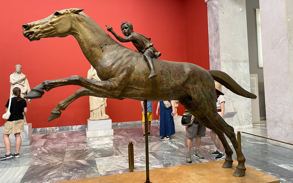 Bronze statue of Jockey of Artemision at National Archaeological Museum, Athens.