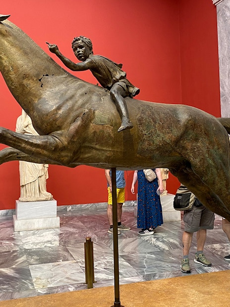 Bronze statue of Jockey of Artemision at National Archaeological Museum, Athens.