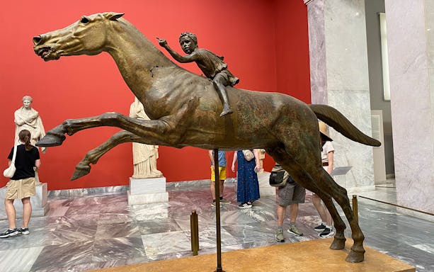 Bronze statue of Jockey of Artemision at National Archaeological Museum, Athens.